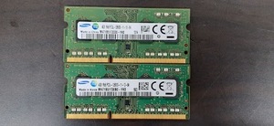 L0423-14　PCメモリ2枚セット　SAMSUNG　PC3L-12800S（DDR３L-1600）4GB×2枚　(計8GB）