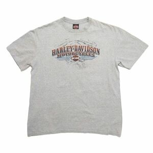 ハーレーダビッドソン 半袖Tシャツ XLサイズ グレー ニカラグア製 2010年製造 バイカー モーターサイクル Harley Davidson ビンテージ 古着