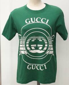 GUCCI　グッチ　580762 XSサイズ　160/84Y 半袖Tシャツ　グリーン系　緑　コットン　綿　品物のみ　洋服