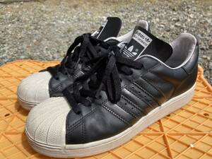 美品 00s ADIDAS SUPERSTAR ブラック × ホワイト エナメルライン 26.5cm / スーパースター アディダス オールドスクール スニーカー