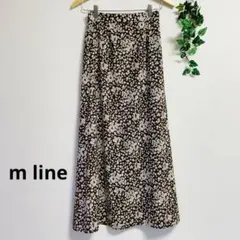 m line＊北欧風 小花柄 ブラウン ロングスカート ナチュラル エムライン