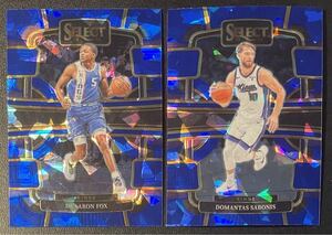 De’Aaron Fox / Domantas Sabonis 2023-24 Select Concourse Blue Ice Prizm SP Parallel Set Kings キングス Panini NBA