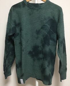 新品 名作 DESCENDANT SMOKE COTTON KNIT GREEN ディセンダント スモーク コットン ニット 染め加工 グリーン size 2 日本製 正規品