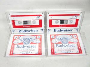 §Budweiser　カセットテープ　未使用品　4本セット　当時物　デッドストック　希少　レトロ　ビンテージ