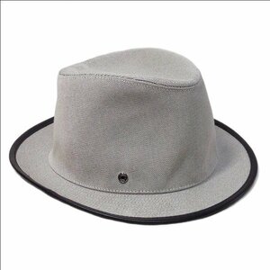 エルメス レディースハット 帽子 ファンク 58サイズ トワルアッシュ HERMES CHAPEAU FEMME FUNK TOILE H/AGNEAU DEPERLANT CLOU DE SELLE