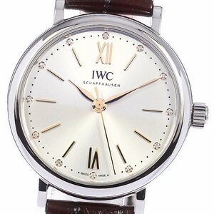 IWC SCHAFFHAUSEN IW357403 ポートフィノ 12Pダイヤ 自動巻き レディース 良品 _758236【ev10】