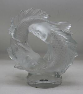 ラリック　LALIQUE ドゥ・ポワソン　2匹の鯉　クリスタル　オーナメント　置物　大型