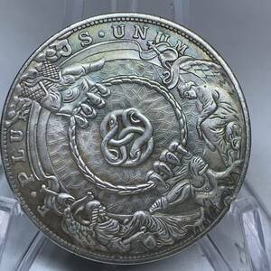 WX905流浪幣 守護神 天眼 鷹紋 外国硬貨 貿易銀 海外古銭 コレクションコイン 貨幣 重さ約21g