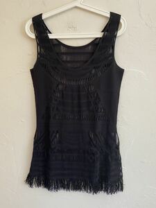 【送料無料】中古 UNTITLED アンタイトル ドレス ブラウス ブラック 日本製 サイズ2