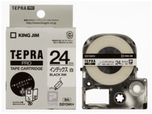 テプラ PROテープカートリッジ インデックスラベル SSY24K 24mm（白・黒文字）1個 新品未使用【送料無料】