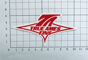 TRUE AMES FINS TRADE MARK RED Sticker トゥルー アムス フィン トレードマーク ステッカー 限定1枚