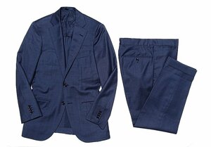 超美品 TOMORROWLAND PILGRIM ピルグリム Ermenegild Zegna ゼニア TROFEO ピンヘッドスーツ セットアップ ネイビー ウール メンズ44