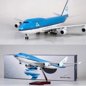 完成品 航空 模型 ホイール付 B747 KLM ロイヤルデッチコープ モデル ダイキャスト 飛行機 旅客機 コレクション、1/157 約47cm G929