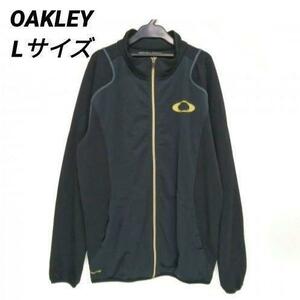 【１円～】OAKLEYオークリー トラックジャケット ジャージ 黒　メンズ　L　ジップアップ　ロゴ
