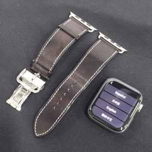 1円 Apple Watch Hermes Series6 44mm GPS+Cellularモデル MJ493J/A A2376 シルバー スマートウォッチ 本体