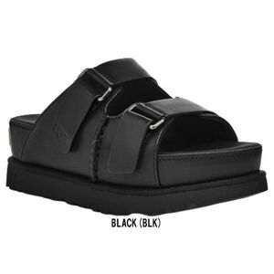 ※訳あり アウトレット UGG(アグ)サンダル スリッパ レザー ゴールデンスター GOLDENSTAR HI SLIDE 1152651 BLACK(BLK) US7(24.0cm)