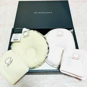 【希少】新品/BURBERRY/ベビー/枕/ピロー/寝具//バーバリー/出産祝い/正規品/ベッド/ノバチェック/綿100%/ピローケース/ドーナツ枕/ピンク