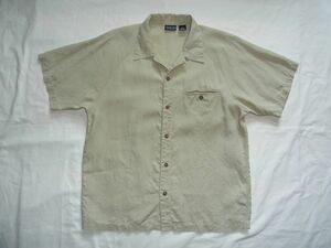 ☆ 00s Patagonia パタゴニア S01 HEMP ヘンプ 100% 開襟 ボックス シャツ sizeS 生成り ☆USA古着 パタロハ 麻 リネン 90s OLD ビンテージ