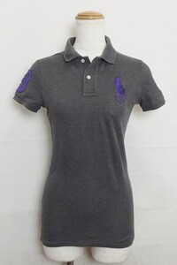 POLO RALPH LAUREN ラルフローレン 半袖ポロシャツ　ビッグポニー　ストレッチ S グレー系