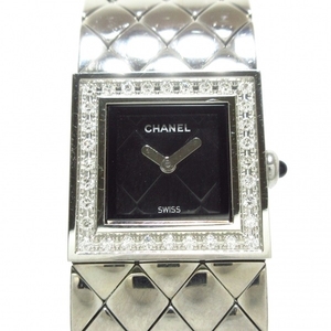 CHANEL(シャネル) 腕時計 マトラッセ H0489 レディース SS/ダイヤベゼル 黒