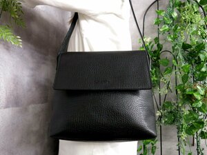 ●超美品●LOEWE ロエベ●ロゴ型押し●フラップ●カーフ レザー 本革●ショルダー バッグ●黒●シルバー金具●肩掛け●かばん●Js45823