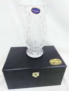 【未使用】 Bohemia glass 花瓶 CRYSTAL 花器 Y30