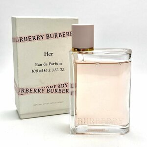 rm) BURBERRY バーバリー Her Eau de Parfum / ハー オードパルファム 香水 ボトル 100ml 残量80%以上 外箱付属 中古 USED