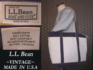 ビンテージ LL ビーン Bean トート バッグ USAアメリカ製 Long ハンドル VINTAGE エルエルビーン bag アウトドア RRL ガーメンツ model