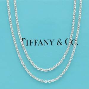 【送料無料】 美品 Tiffany&Co. ティファニー ロング シルバー ネックレス チェーン 70cm SV925 メンズ レディース MA2