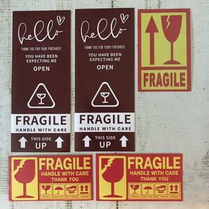 ステッカー　5枚　OPEN FRAGILE UP