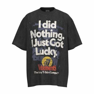 VETEMENTS(ヴェトモン) アイ ガット ラッキー T シャツ 半袖 t-shirt カジュアル 夏 コットン トップス Lサイズ