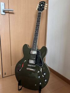 1円〜出品★新品同様★Epiphone ES-335★Olive Drab★エピフォン★セミアコ★渋いカーキ色★付属品完備★ 『Inspired by Gibson』シリーズ