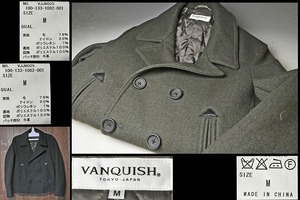【ヴァンキッシュ VANQUISH】メルトン Pコート カラー オリーブグリーン サイズ（M）VJJ-6025