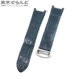 101721287 カルティエ CARTIER 純正バックル 純正替えクロコダイルレザーベルト KDAHLK29 ネイビー 21mm パシャ用 腕時計ベルト メンズ