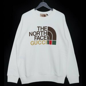 GUCCI × THE NORTH FACE COTTON SWEATSHIRT XSサイズ ホワイト 617964 XJDBY 9095 グッチ ザ ノースフェイス ロゴ スウェット トレーナー