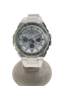 CASIO◆ソーラー腕時計・G-SHOCK/デジアナ/WHT/WHT