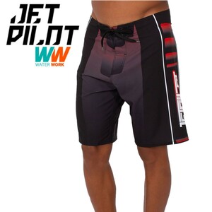 ジェットパイロット JETPILOT 2023 ボードパンツ 送料無料 ポディウム メンズ ボードショーツ S22910 ブラック/レッド 38 海パン