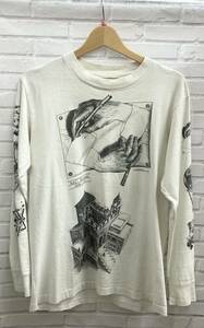 ANDAZIA / アンダジア / M.C.Escher エッシャー 90s USA製 古着 / 長袖Tシャツ / ブラック / ホワイト / Mサイズ