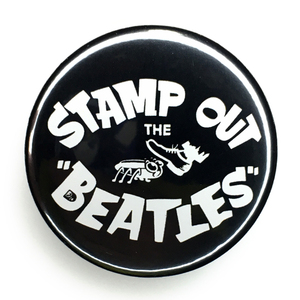 デカ缶バッジ 58mm BEATLES ビートルズ Help Stamp ②　 Out John Lennon Paul McCartney George Harrison Ringo Starr
