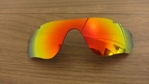 処分価格！★オークリー レーダーロックエッジ ASIAN FIT用 カスタム偏光レンズ　RadarLock Edge VENTED FIRE RED Color Polarized