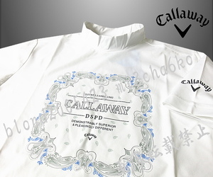 ■新品【Callaway GOLF】キャロウェイゴルフ COOL-FESTA QUICK-DRY吸汗速乾 モックネックシャツ■WH/L