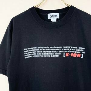 希少《 Dead Stock / Made in USA 》80s 90s デッド【 X-ION アメリカ製 ビンテージ ロゴ Tシャツ 黒 ブラック M USA製 】