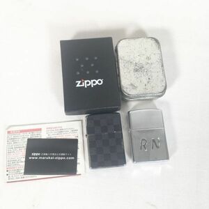 【2点セット】ZIPPO チェック ブラック 25CK-BK ラメ入り RN オイルライター