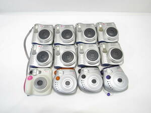 T-1604[同梱不可] Fujifilm チェキ 12点まとめセット instax mini 10 他 フジフィルム インスタックス ミニ インスタント カメラ ジャンク