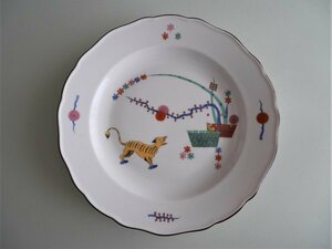 マイセン　柿右衛門様式　竹虎紋　色絵皿　一級品　美品　Meissen Kakiemon Yellow Tiger Plate Top Quality 25 cm