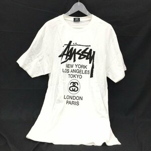 Stussy　ステューシー　ワールドワイド　Tシャツ　ホワイトカラー　サイズL【CDAV5032】
