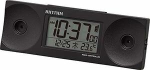 リズム(RHYTHM) 目覚まし時計 大音量 電波 デジタル フィットウェーブバトル100 温度 曜日 カレンダー 黒 RHYTHM 8RZ19