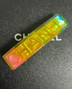 リペア必須　希少　シャネル　CHANELロゴ　プリズム レインボー バレッタ