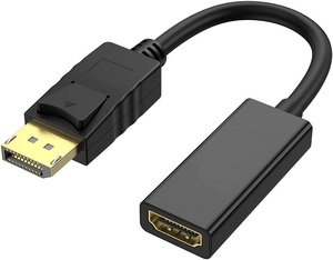 DisplayPort → HDMI 変換アダプタ 金メッキコネクター搭載 HDMI 変換ケーブル