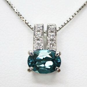 ソーティング付き!!＊TASAKI(田崎真珠)Pt900/Pt850天然トルマリン/天然ダイヤモンドペンダント＊a 4.3g diamond pendant jewelry EB1/EB1